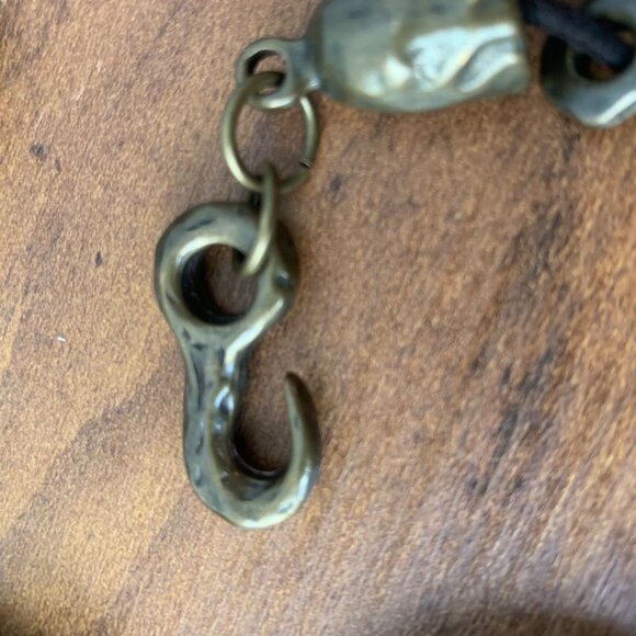 Vintage Bronze-Tone African-Inspired Belt Chain With Textured Discs adjustable - Picture 3 of 8